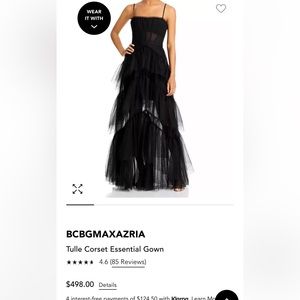 Tulle a black evening gown